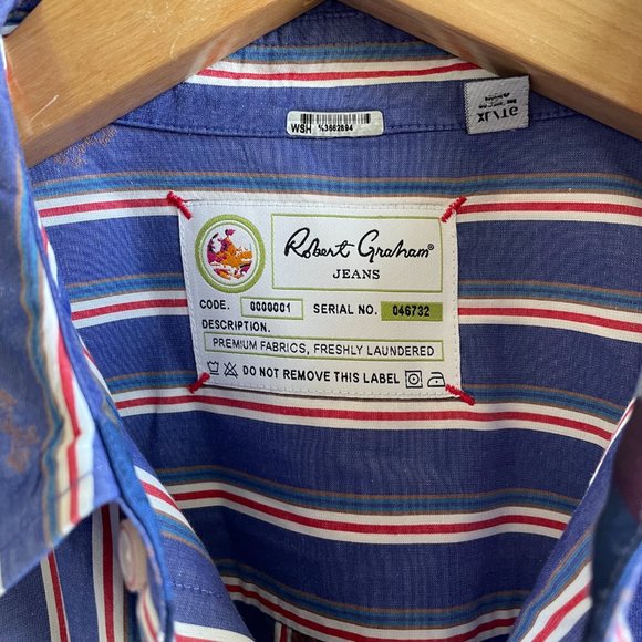 Mens Robert Graham Cotton Button Down Shirt - Picture 4 of 6